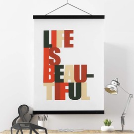 Ywlake Magnetic Poster Hanger, 10x10 10x32 10x20 Poster Frame Wood Wooden Magnet Print Posters Dowel Scroll Hanger Hangers Hanging Kit for Walls Map Canvas Artwork (Black, 10")