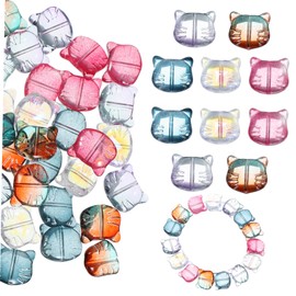 STOBOK 50pcs Cat Beads Glass Spacer Beads for Bracelets Adorable Paw Print and Animal Beads for Boy Girl Jewelry Making Multi-Functional Cute Bracelet Beads with Holes