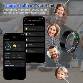 YULUCKGO Smart Ring Fitness Tracker Ring for Men Women,Health Heart Rate Ring with Activity Tracker, Sleep Monitor and Oximeter, No Subscription Fee, Home Care, Remote Photography, IP68 Waterproof