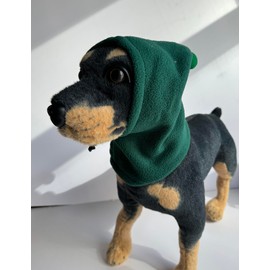 BT Bear Dog Hat, Soft Warm Fleece Dog Ears Cover, Green, M