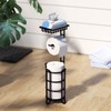 Toilet Paper Holder Stand Tissue Paper Roll Dispenser with Shelf