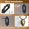 3 Pack European Deer Skull Mount Hanger, Stainless Steel/Wall Mount/Easy