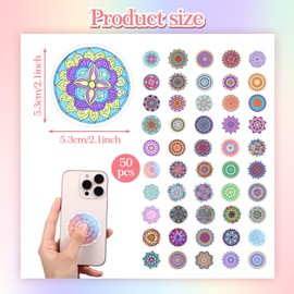 Bewudy 50PCS Calm Sticker for Anxiety Sensory Stickers Mandala Round Tactile Rough Textured Calming Stickers for Mental Health Relief Anti Stress Sticker(Mandala)