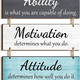 Office Wall Decor Inspirational Rustic Decor with Sayings Wooden Hangings Ability Sign for Home Office Wall Art - Color: Fresh Color