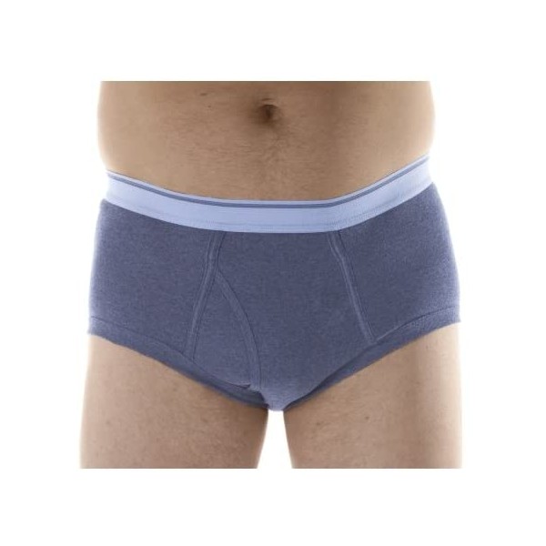 3-Pack Men's Gray Classic Regular Absorbency Washable Reusable Incontinence Briefs Large (Waist 38-40)