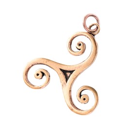 Windalf Trian Celtic Triskele Pendant 4 cm Bronze, Bronze