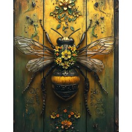 OKSGYTA Bee Paint by Numbers Kit for Adults, Paint by Number on Canvas, Abstract Art Digital Oil Painting Kits Suitable for Home Wall Decoration Gift 16"x20" No Frame