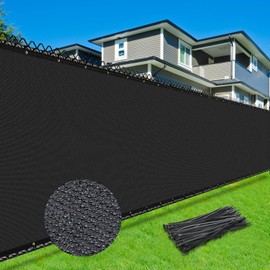Patiobay 6X50FT Privacy Screen Fence, Heavy Duty Fencing Shade Cover, 170GSM 90% Blockage Mesh Shade Net for Wall Garden Yard Backyard (6 ft X 50 ft, Black)