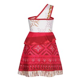 AmzBarley Princess Dress Up for Girls Ocean Adventure Costume for Kids Toddler Birthday Party Clothes (Red 2, 4-5 Years)