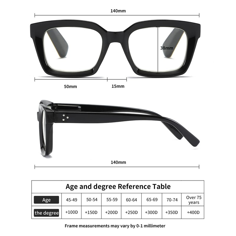 ZXYOO 6 Pack Oversize Square Design Reading Glasses for Women,