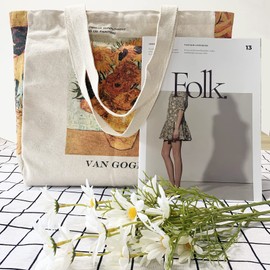 BROADREAM Canvas Tote Bag Aesthetic - Zippered Book Tote Bag with Interior Pocket by Cute Shoulder Tote Bags for Women Shopping & Travel - Best Gift for Teacher Mom Friendship Wife Classmate Birthday