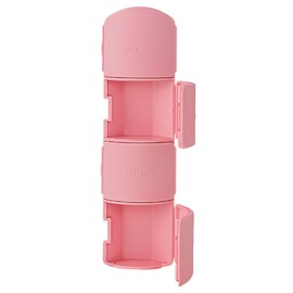 YOS Pill Box 4 Compartments - Tablet Organiser - Medication Storage - Daily - Pink