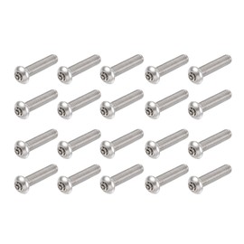 sourcing map M8x35mm Torx Security Machine Screw, 20pcs Pan Head Screws Inside Column, 304 Stainless Steel Fasteners Bolts