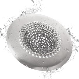 Sink Drain Strainer Kitchen Mesh Sink Strainer, Reversible Easy Clean Stainless Steel Large Kitchen Filter Trap Basket, Flippable Food Catcher for Garbage Disposal Without Clogging