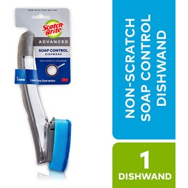 Scotch-Brite Non-Scratch Advanced Soap Control Dishwand, Keep Your Hands Out Of Dirty Water, Long Lasting and Reusable