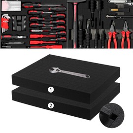 Part Foam Insert - Polyurethane Pluck Pre Cube Sheet Foam with Bottom Use for Boxes Cases Padding Camera, Tool Box，Board Game Box (2, 16x12x2 in)