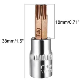 TOP-VIGOR 2Pcs Torx Bit Socket, 1/4" Drive x T40 CR-V Key Socket, Premium S2 Steel Bits, Torx Bit with 38mm Length for Torque Wrench, Ratchet Wrench, Impact Power Drills, Slide Bar