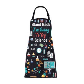 FUSTMW Science Apron - Stand Back I'm Going To Try Science - Gifts for Teachers, Students, Science Lover (Lab Apron)