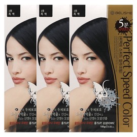 Bellish Perfect Speed ​​Color Cream Speed ​​Hair Dye 5 minutes (No. 1 Black) 3 pcs. / 벨리쉬 퍼펙트 스피드 칼라크림스피드 염모제 5분 (1호 흑색) 3개