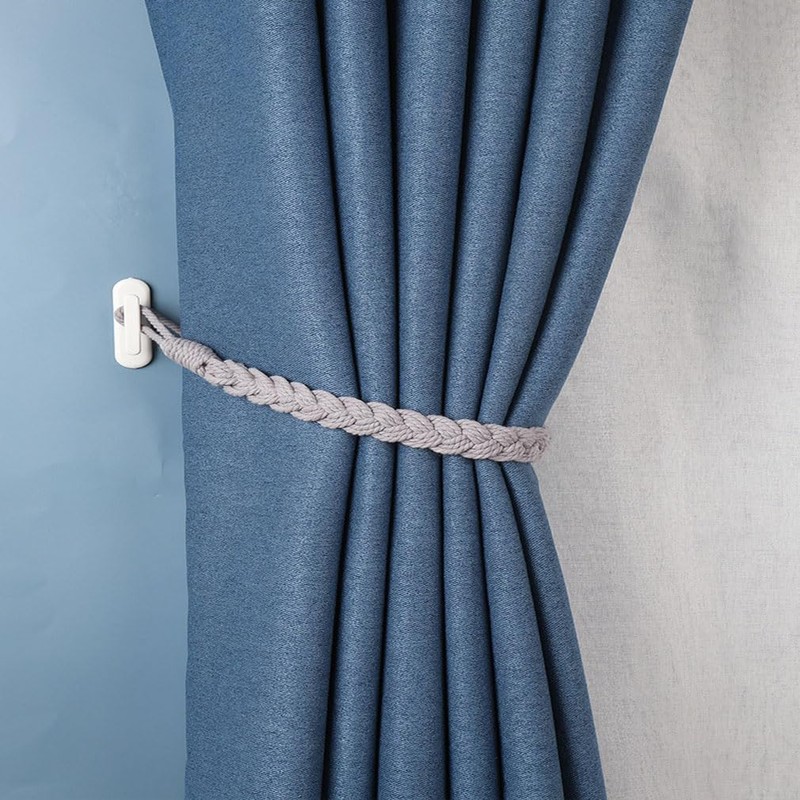 Natural Cotton Rope Curtain Tie Backs,2 Pcs Elegant Boho Style