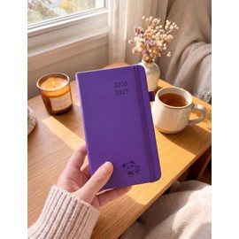 YihurKis Academic Pocket Diary 2026-2027, A6 Slim (15.5x9cm) - 17-Month Weekly & Monthly Planner (Aug 2026-Dec 2027), with Pen Holder, Leather Hard Cover, Blue