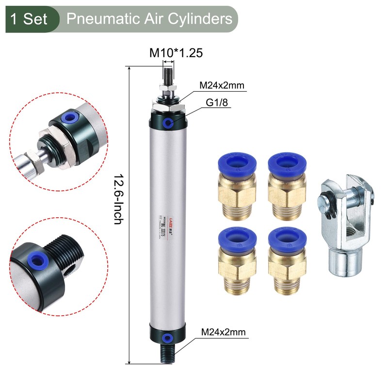 YOKIVE Pneumatic Air Cylinder, Double Action with Y Connector and