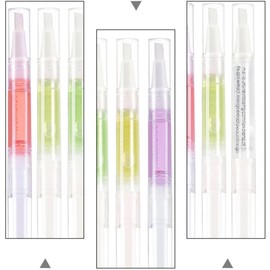Aceite de cutículas y aceite nutritivo para cutículas, 6 unidades con aplicador de brocha, con extracto vegetal, para cuidado de uñas y manicura en casa Varios estilos