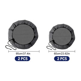 Anlising 4 Pieces Rain Butt Net, Lid Rain Butt with Elastic Band, Adjustable Water Butt Net, Rain Butt Cover with Drawstring, Used for Outdoor Buckets in Gardens and Yards (60 cm, 95 cm)