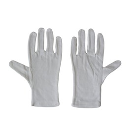 Men's 100% Soft White Cotton Gloves (Medium) x 2 Pairs