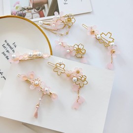 Cherry Blossom Festival, Cherry Blossom Shape, Hair Accessories, Hair Clip, Elegant, Pearl, Hair Ornament, Hair Tightening, Bangs Clip, Cute, Girl, Birthday, Gift, Gift
