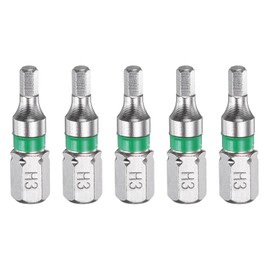 sourcing map 5pcs Hex Screwdriver Bit H3 1/4" Hex Shank 25mm/1" Length Magnetic Hexagonal Head Bits S2 Steel Electric Screw Driver Bit