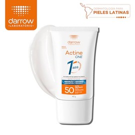 Darrow Protector Solar Facial Dermatológico Actine One FPS50, Bloqueador Solar con Acido Hialuronico, Toque Seco, Invisible, Textura en Gel Ultraliger