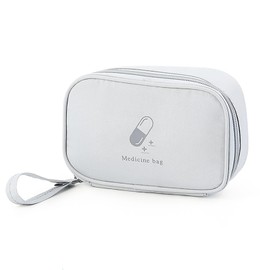 YSGSMOM Small Empty First Aid Bag with Handle, Mini First Aid Kit Travel Bag Zippered Medical Storage Bag Portable for Home Outdoor Travel Camping Hiking, Grey