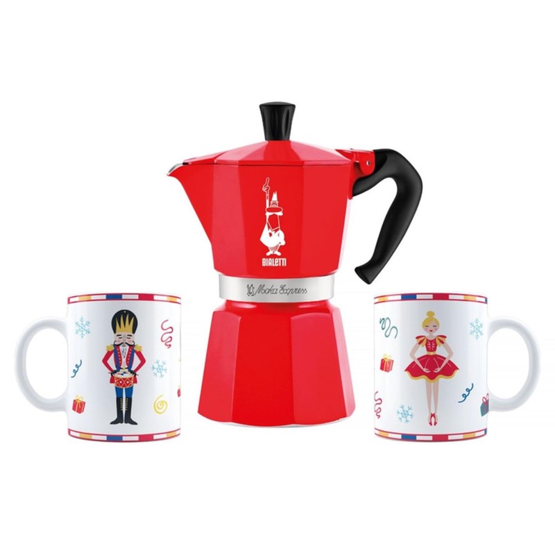 Bialetti Nutcracker Limited Edition Set, Moka Express 6-Cup Coffee Maker