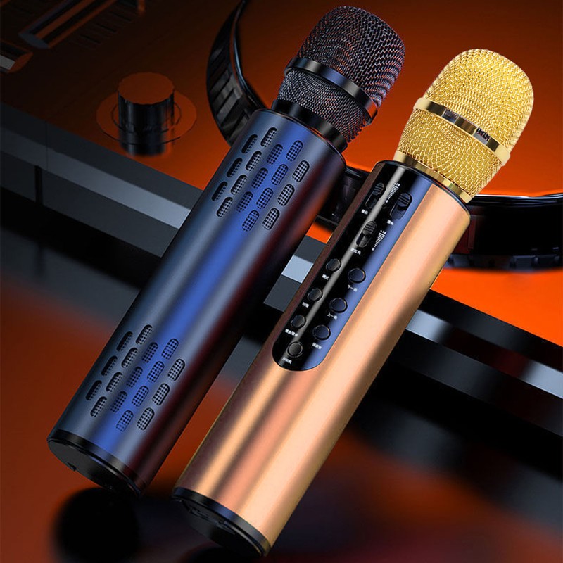 Bluetooth Karaoke Mic Dual 5W Speakers Clear Sound 2000mAh Battery