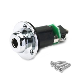 Kisangel Electric Guitar Input Jack with Strap Button Output Socket for Acoustic Bass Guitars Easy Installation with Mounting Screws Black Preamp Accessory