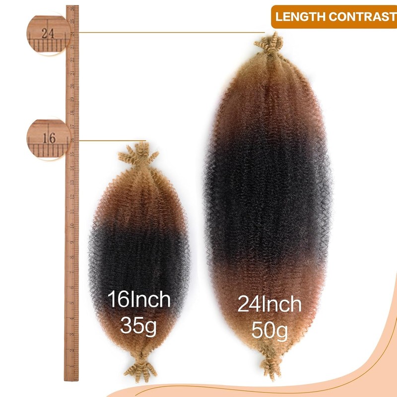 24 Inch Spring Twist Ombre Hair 1B/30/27,8 Packs Cuban Twist