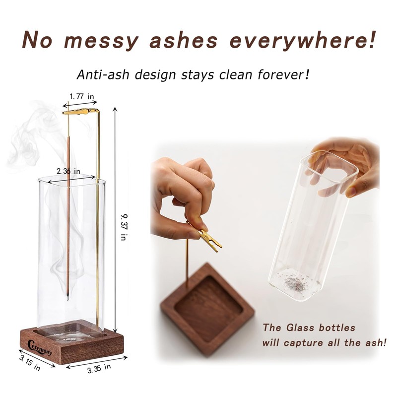 Ceremony Incense Holder，2 Pack Wood Incense Holder for Sticks with