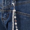 Mikovivi Rhinestone Pearl Wallet Chain, Multi-Layer Punk Keychain Punk Jeans