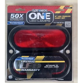 Optronics ONE LED 6" Waterproof Oval Sealed Lights Marine Trailer  Kit TLL002RK