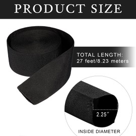 27 FT Nylon Protective Hose Sleeve 2.25" ID Cable Sleeve Torch Hydraulic Hose Protector Cutting Wire Hose Cover Management Wrap for Cord Tig Welding, Black