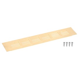 QUARKZMAN Luftschlitze Abdeckung, 1 Stück 250 x 50mm - Aluminiumlegierung Mesh Luft Rückluftgitter Abdeckung, Rechteckige Lüftungsgitter für Schuhschrank Kleiderschrank (Gold)
