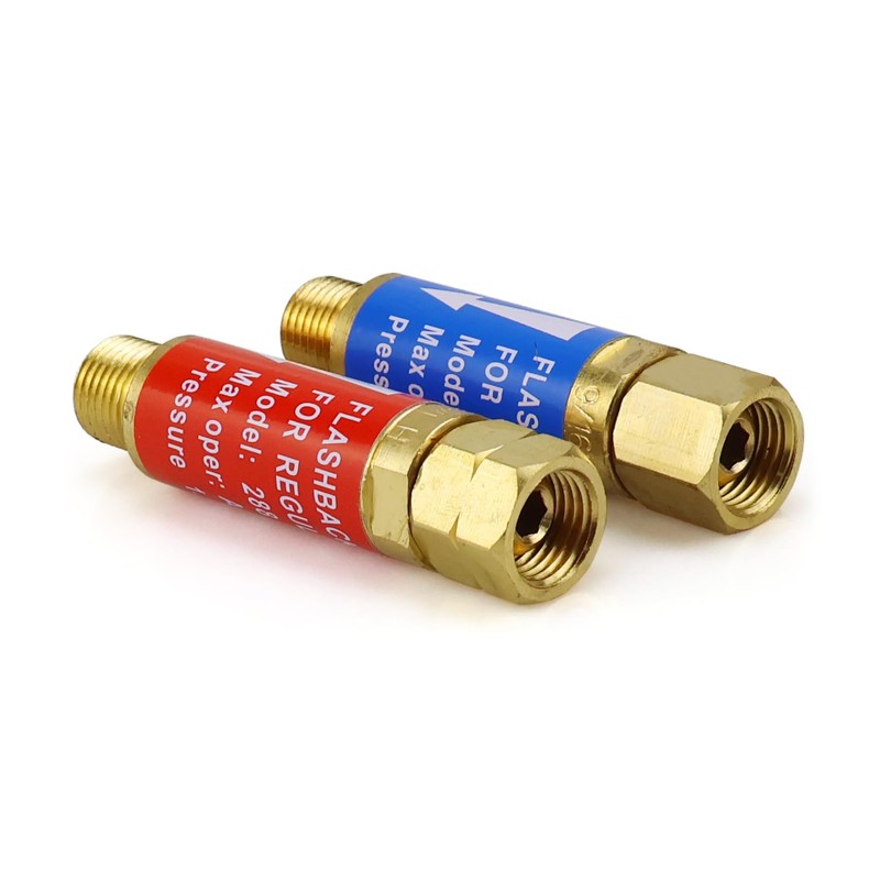 TIANLYLIN Oxygen Acetylene Flashback Arrestors Set 9/16-18 Threads for Regulator