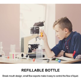 FELTECHELECTR 6 Pack Graduated Plastic Washing Bottle Refillable Squeeze Bottle Scale Leakproof for Barber Shops and Labs