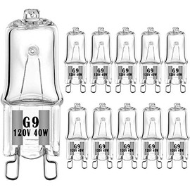 G9 Halogen Bulb 120V 40W T4 Type 2 Pin Base Light Bulb Replacement Dimmable Warm White (10 Pack)