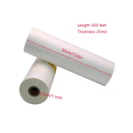 Thermal Laminating Film Rolls, DEJUN 12.6in x 656ft BOPP Glossy Film for Hot Roll Laminator, 1 Inch Core, 25mic, 2 Rolls/Box