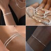CONGYING Silver Necklaces Bracelet Set For Women, Double Layer Snake
