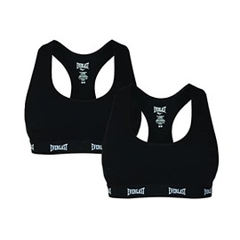 Everlast Womens Casual Sports Bra, COM D: Black, Black, Large US