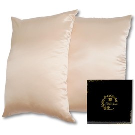 Ade'Soie Pillow Case 50x70cm 2 Pack 100% Mulberry Silk 22Momme 6A Care for Hair and Skin Anti Ageing Anti Mite Cover Anti-Static Gift for Men and Women