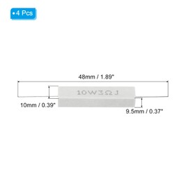 PATIKIL 4 Pcs 3 Ohm Resistors, 10W Ceramic Cement Resistor Power Cement Resistor Kit Tolerance 5% for Power Adapters Audio Computer TV Circuit Board